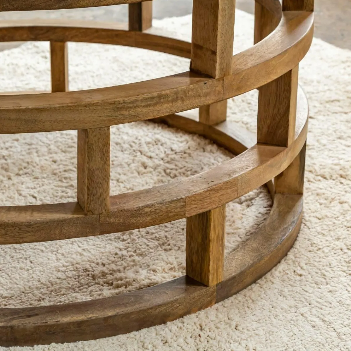 Made in Meubles Table basse en bois de manguier et terrazzo Ambrine