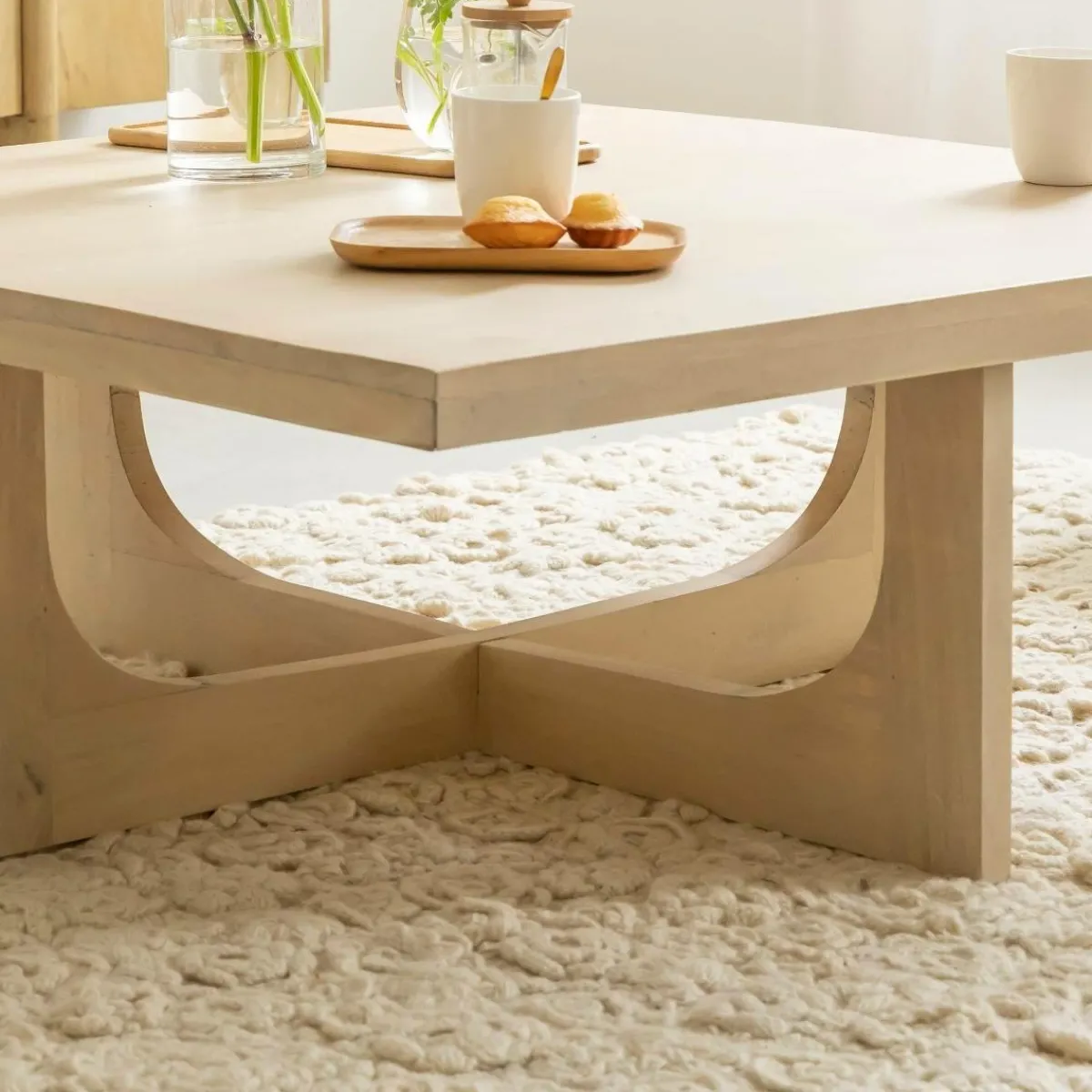 Made in Meubles Table basse en bois de manguier Atlas