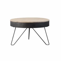 Made in Meubles Table basse en bois de manguier et métal Locker