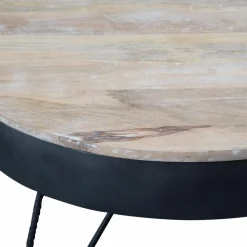 Made in Meubles Table basse en bois de manguier et métal Locker