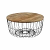 Made in Meubles Table basse en bois de manguier et métal Ella