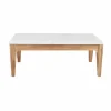 Made in Meubles Table basse en bois de manguier et marbre Arthuro