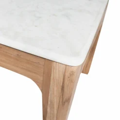 Made in Meubles Table basse en bois de manguier et marbre Arthuro