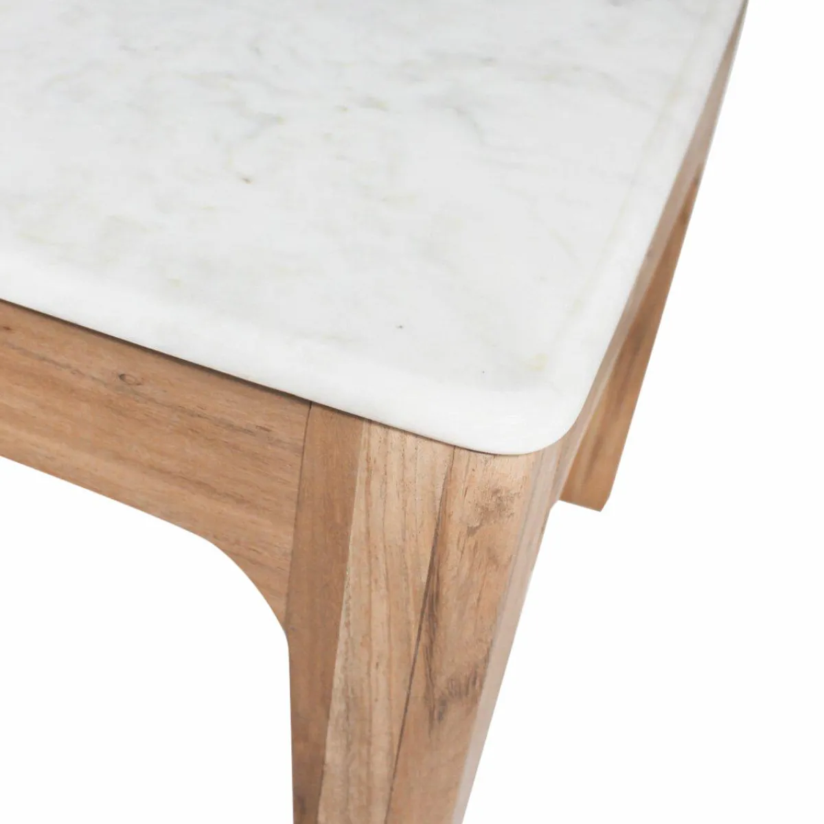 Made in Meubles Table basse en bois de manguier et marbre Arthuro