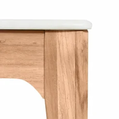 Made in Meubles Table basse en bois de manguier et marbre Arthuro