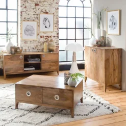 Made in Meubles Table basse en bois de manguier Eloi