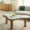 Made in Meubles Table basse en bois de manguier et marbre Adler