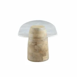 Made in Meubles Table basse en bois de manguier et marbre Moana