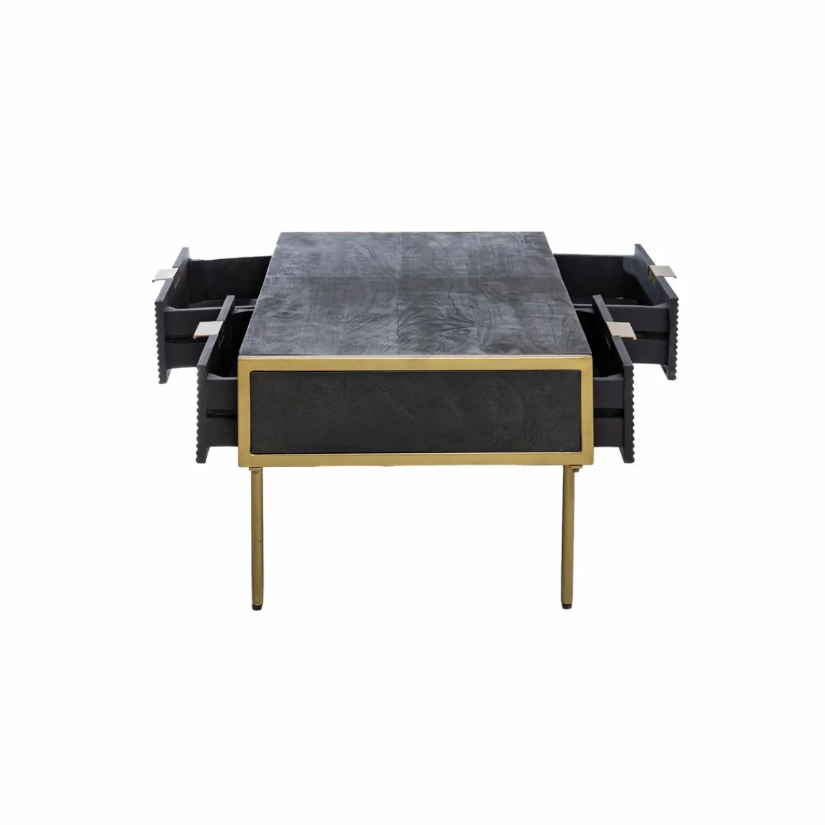 Made in Meubles Table basse en bois de manguier et métal doré Ange