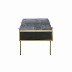 Made in Meubles Table basse en bois de manguier et métal doré Ange