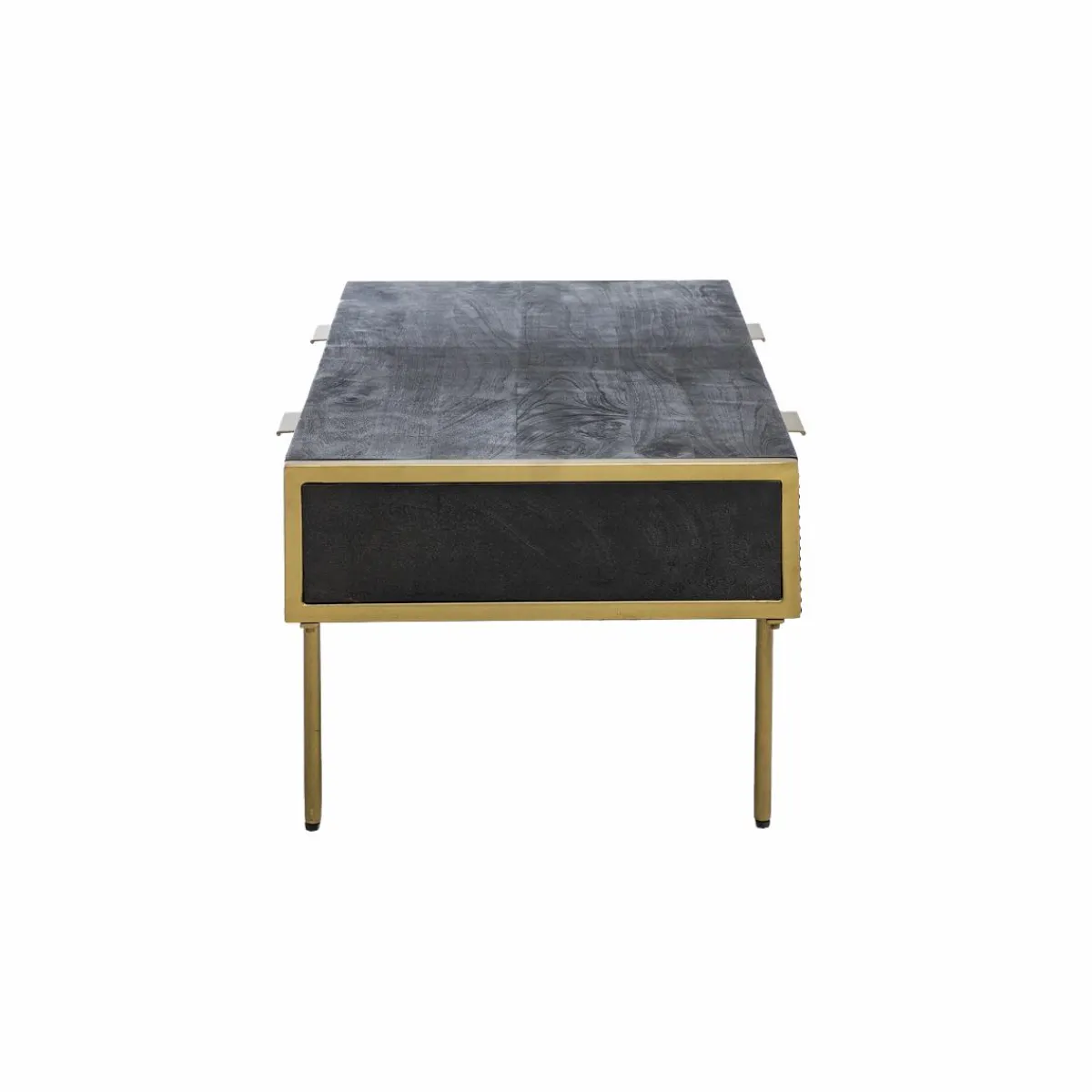 Made in Meubles Table basse en bois de manguier et métal doré Ange