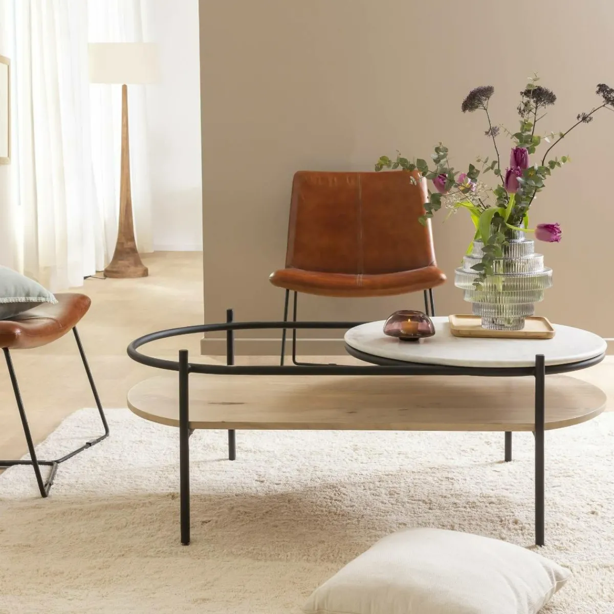 Made in Meubles Table basse en bois de manguier Florentin