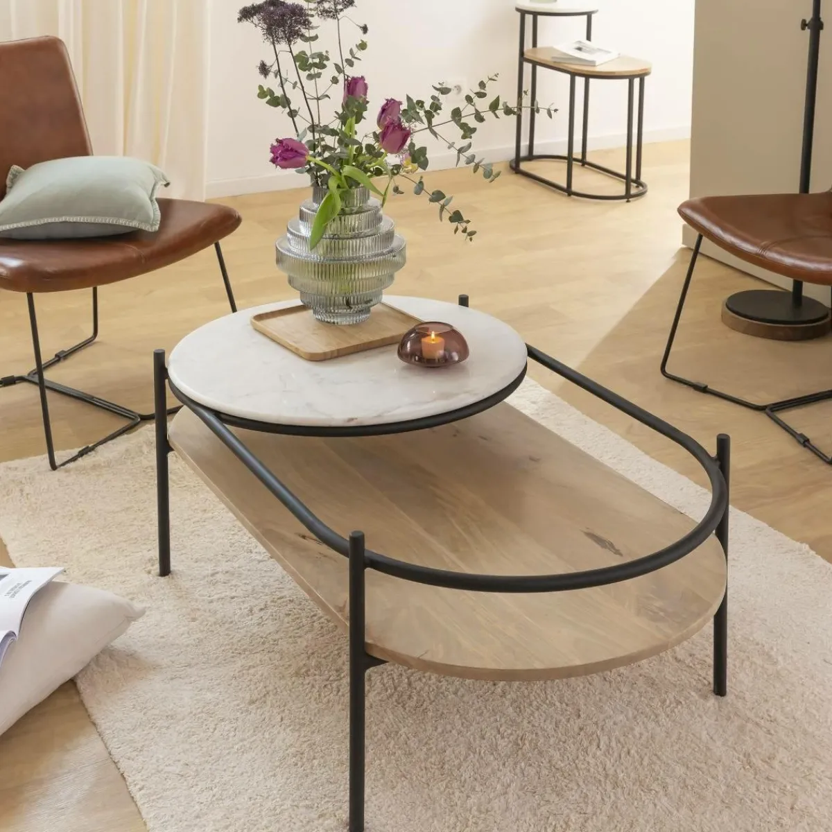 Made in Meubles Table basse en bois de manguier Florentin