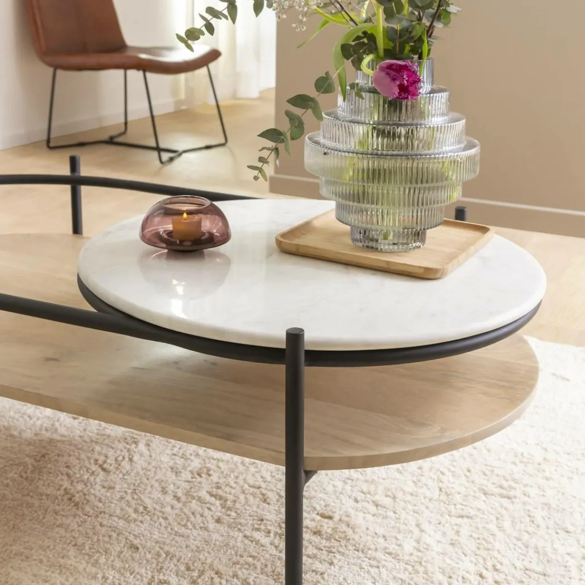 Made in Meubles Table basse en bois de manguier Florentin