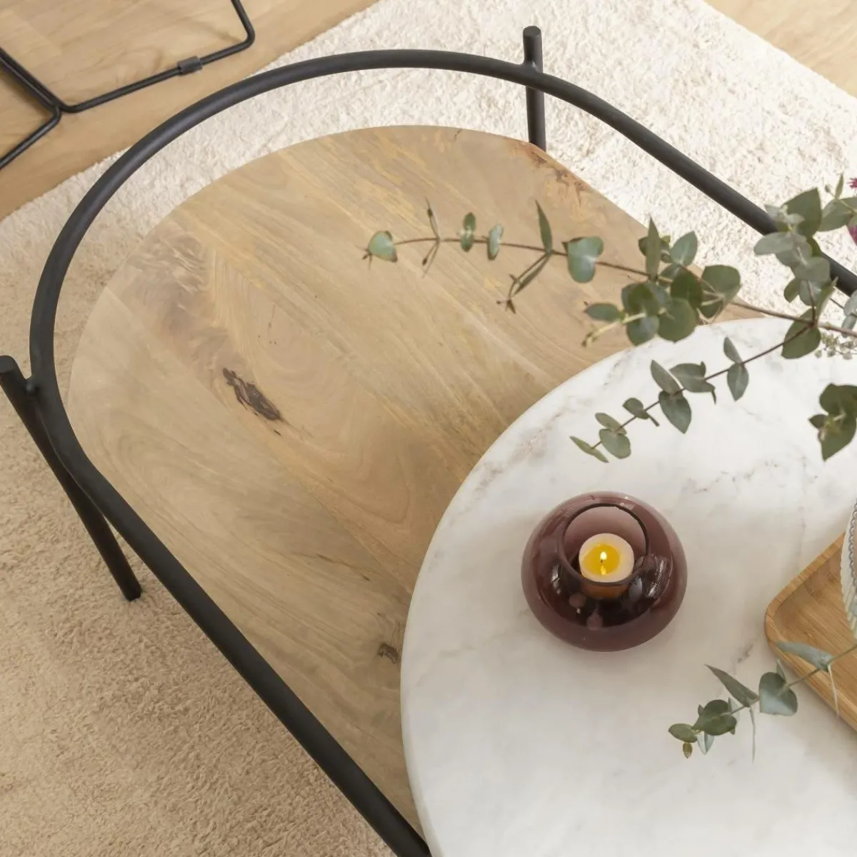 Made in Meubles Table basse en bois de manguier Florentin
