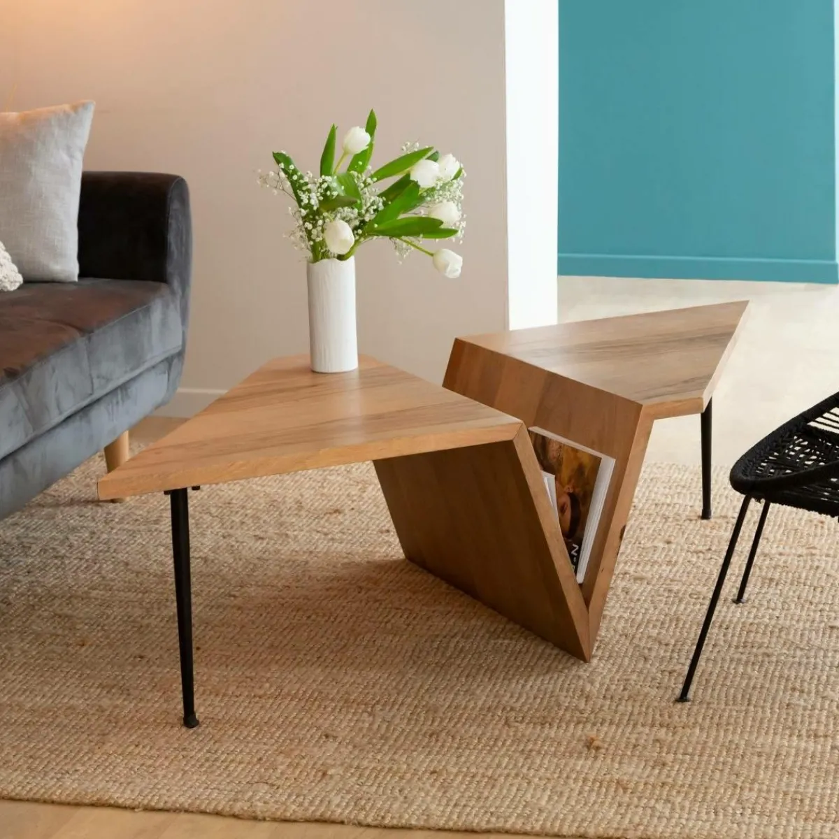 Made in Meubles Table basse en bois de manguier Letizia