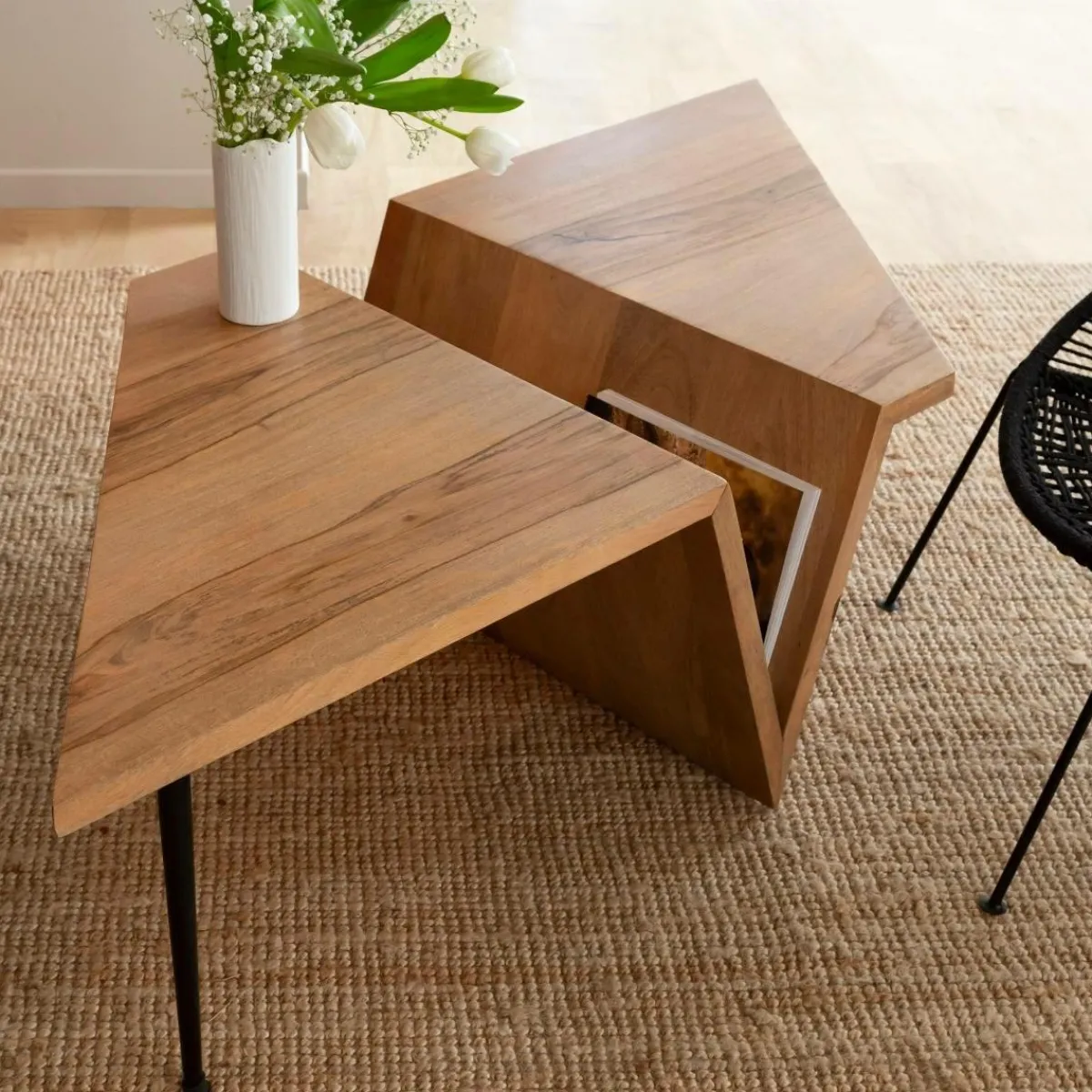 Made in Meubles Table basse en bois de manguier Letizia