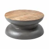 Made in Meubles Table basse en bois de manguier et métal gris Yoyo