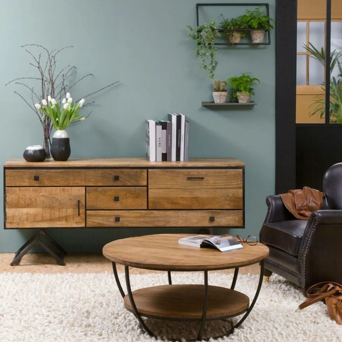 Made in Meubles Table basse en bois de manguier Rita