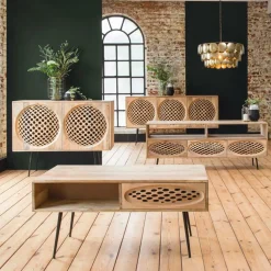 Made in Meubles Table basse en bois de manguier Golf