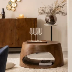 Made in Meubles Table basse en bois de manguier Azure