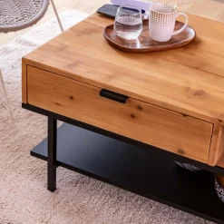 Made in Meubles Table basse en bois de sapin Enola