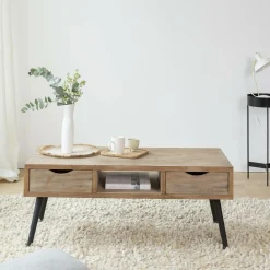 Made in Meubles Table basse en bois de sapin Natural