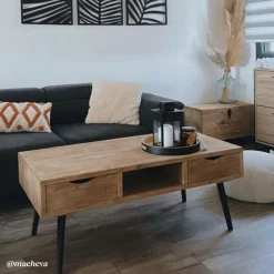 Made in Meubles Table basse en bois de sapin Natural