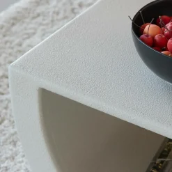 Made in Meubles Table basse en bois effet béton blanc Thomas