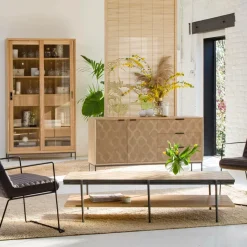 Made in Meubles Table basse en bois et métal Livia