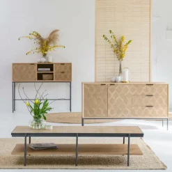 Made in Meubles Table basse en bois et métal Livia