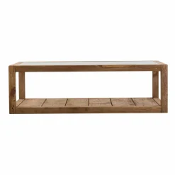 Made in Meubles Table basse en bois recyclé et verre Blaise