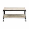Made in Meubles Table basse en bois reyclé et métal White