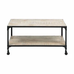 Made in Meubles Table basse en bois reyclé et métal White