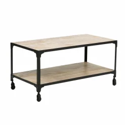 Made in Meubles Table basse en bois reyclé et métal White