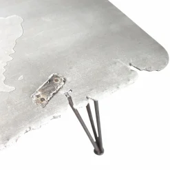 Made in Meubles Table basse en ciment et métal Grey