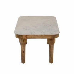 Made in Meubles Table basse en marbre et en bois d'acacia Calix