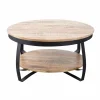 Made in Meubles Table basse en métal et bois de manguier Jules