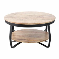 Made in Meubles Table basse en métal et bois de manguier Jules