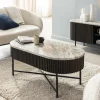 Made in Meubles Table basse en métal et marbre Alfred