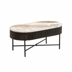 Made in Meubles Table basse en métal et marbre Alfred