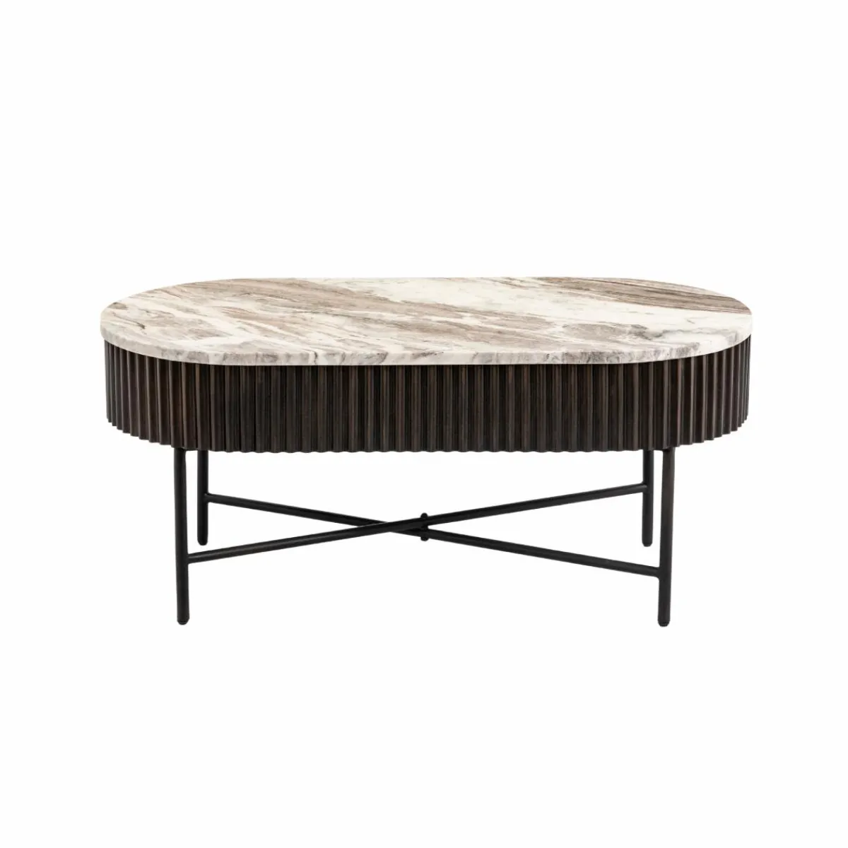 Made in Meubles Table basse en métal et marbre Alfred