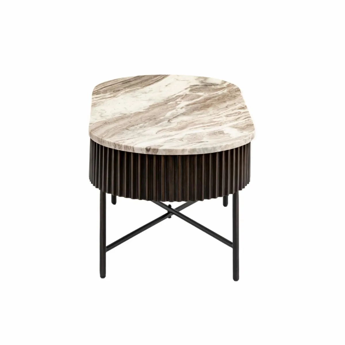 Made in Meubles Table basse en métal et marbre Alfred