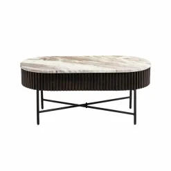 Made in Meubles Table basse en métal et marbre Alfred