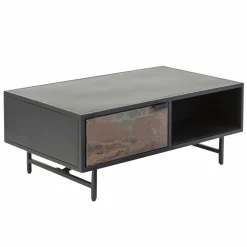Made in Meubles Table basse en métal noir Claudine