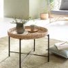 Made in Meubles Table basse en rotin et métal Julie