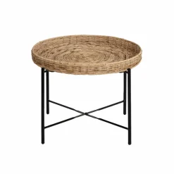 Made in Meubles Table basse en rotin et métal Julie
