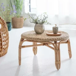 Made in Meubles Table basse en rotin ronde Nohan