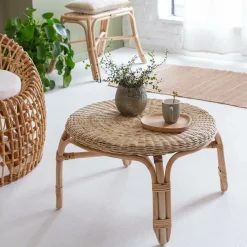 Made in Meubles Table basse en rotin ronde Nohan