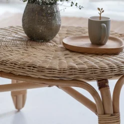 Made in Meubles Table basse en rotin ronde Nohan